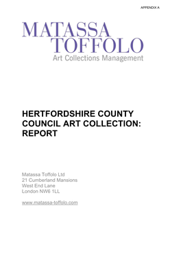 Hertfordshire County Council Art Collection: Report