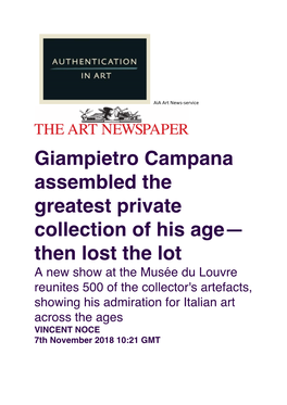 Giampietro Campana Assembled the Greatest