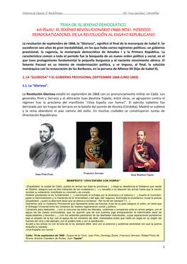 (1868-1874): Intentos Democratizadores. De La Revolución Al Ensayo Republicano