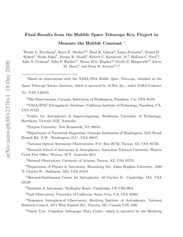 Arxiv:Astro-Ph/0012376V1 18 Dec 2000 Eerhcucl 01Ws Anc D,Vcoi,B,Cana BC, Victoria, Rd., Saanich West 5071 Council, Research 02138 .Calss