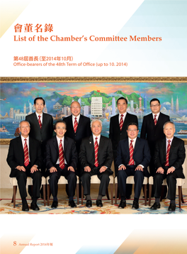 會董名錄 List of the Chamber’S Committee Members