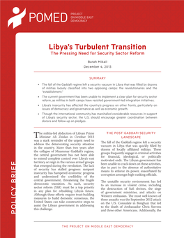 Libya's Turbulent Transition