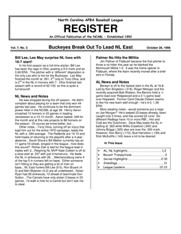 REGISTER an Official Publication of the NCABL - Established 1992