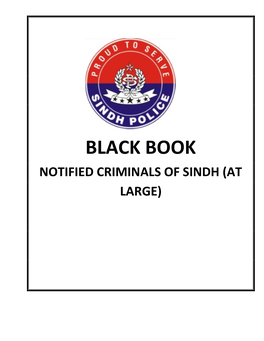 Black Book Notified Criminals of Sindh (At Large)