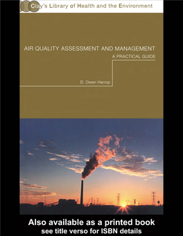 Air Quality Assessment and Management: a Practical Guide/Owen Harrop P