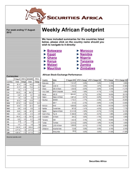 Weekly African Footprint