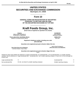 Kraft Foods Group, Inc. (Exact Name of Registrant As Specified in Its Charter)