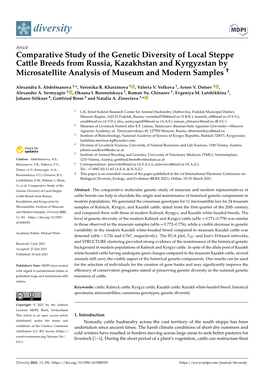 Comparative Study of the Genetic Diversity of Local Steppe Cattle