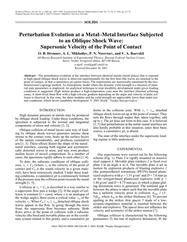 Supersonic Velocity of the Point of Contact O