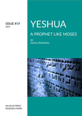 Yeshua a Prophet Like Moses