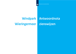 150430 Nota Van Antwoord WP Wieringermeer