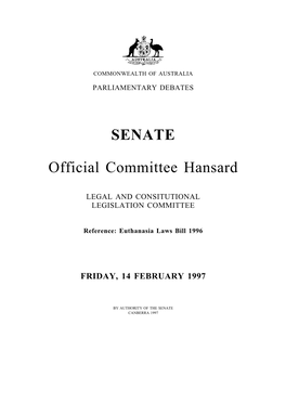 SENATE Official Committee Hansard