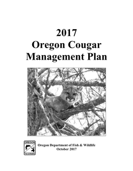 2017 Oregon Cougar Management Plan