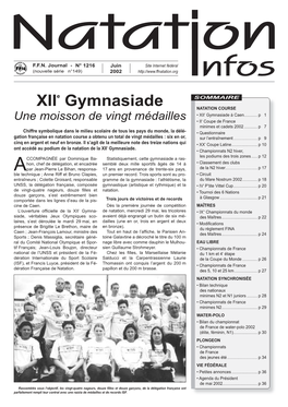 Xiie Gymnasiade SOMMAIRE NATATION COURSE • Xiie Gymnasiade À Caen