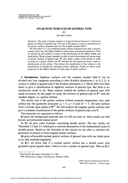 On Quintic Surfaces of General Type