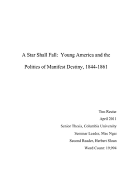 Young America and the Politics of Manifest Destiny, 1844-1861