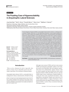 The Puzzling Case of Hyperexcitability in Amyotrophic Lateral Sclerosis