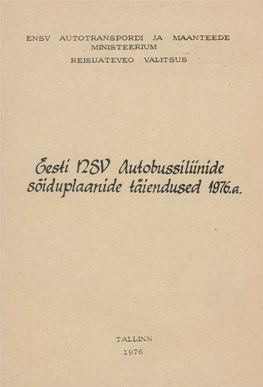 Õesü F2sv Autobussiliinide Sõiduplaanide Laiendused 1976.A