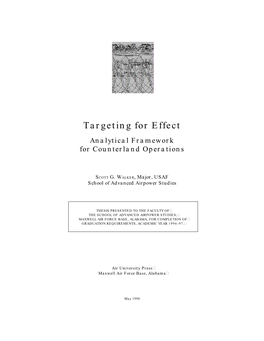 Targeting for Effect Analytical Framework for Counterland Operations