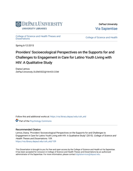 Providers' Socioecological Perspectives on the Supports for and Challenges to Engagement in Care for Latino Youth Living with HIV: a Qualitative Study