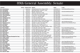 89Th General Assembly: Senate