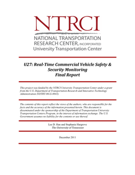 Real-Time Commercial Vehicle Safety & Security Monitoring Final Report