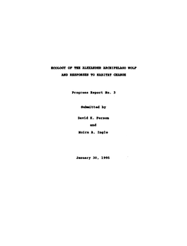 Ecology of the Alexander Archipelago Wolf and Responses to Habitat Change