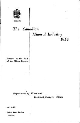 The Canadian Mineral Industry 1954