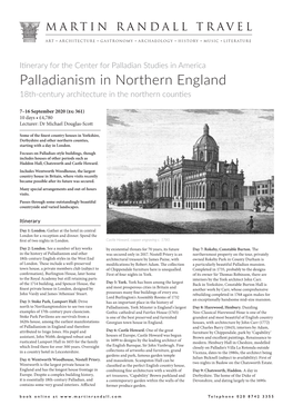 Palladianism in Northern England 18Th-Century Architecture in the Northern Counties