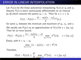 Error in Linear Interpolation