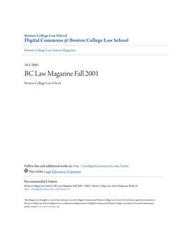 BC Law Magazine Fall 2001 Boston College Law School
