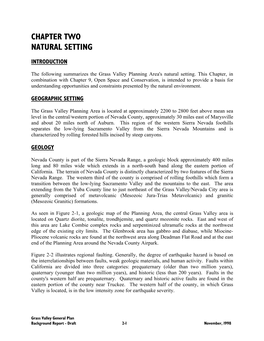 Chapter Two Natural Setting