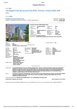 55 Regent Park Boulevard Unit #532, Toronto, Ontario M5A 3H6 Listing