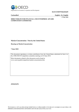 Market Concentration - Note by the United States