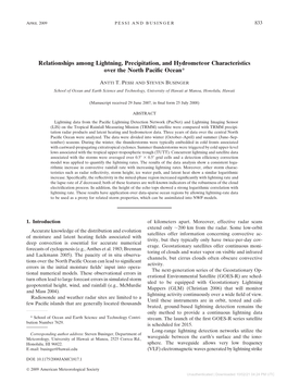 Downloaded 10/02/21 04:24 PM UTC 834 JOURNAL of APPLIED METEOROLOGY and CLIMATOLOGY VOLUME 48 Channels to Travel Thousands of Kilometers