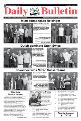 Miao Squad Takes Reisinger Kovachev Wins Mixed Swiss Teams Dutch