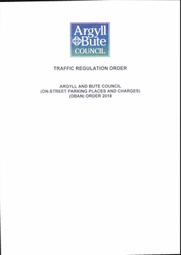 Traffic Regulation Order