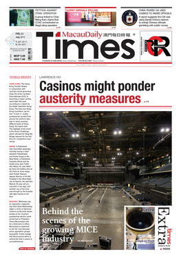 Casinos Might Ponder Austerity Measures