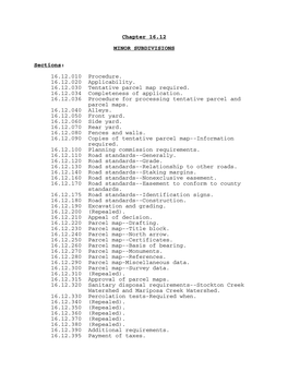 Chapter 16.12 MINOR SUBDIVISIONS Sections