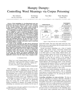 Humpty Dumpty: Controlling Word Meanings Via Corpus Poisoning*