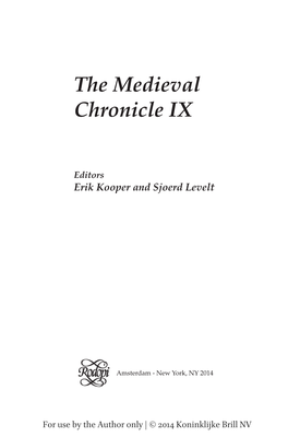 The Medieval Chronicle IX