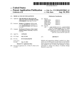 (12) Patent Application Publication (10) Pub. No.: US 2016/0235842 A1 Goldstein Et Al