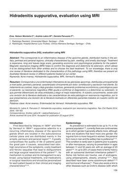 Hidradenitis Suppurativa, Evaluation Using MRI