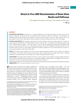 Direct in Vivo MRI Discrimination of Brain Stem Nuclei and Pathways