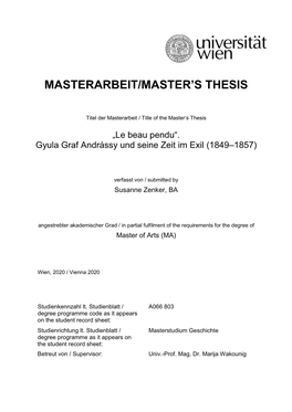 Masterarbeit/Master's Thesis