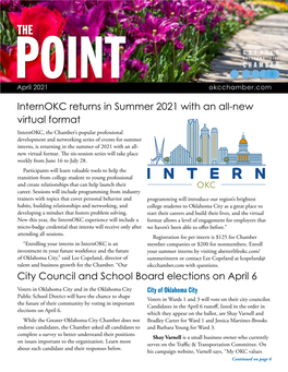 City Council and School Board Elections on April 6 Internokc Returns in Summer 2021 with an All-New Virtual Format