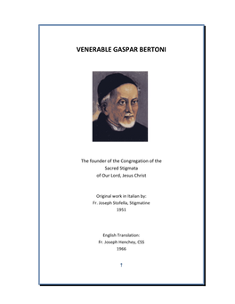 Biography of St. Gaspar Bertoni By
