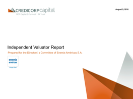 Independent Valuator Report Prepared for the Directors’ S Committee of Enersis Américas S.A