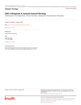 2006 Colloquium & Annual General Meeting: Abstracts