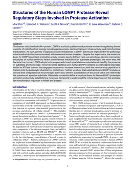 Structures of the Human LONP Protease Reveal Regulatory Steps